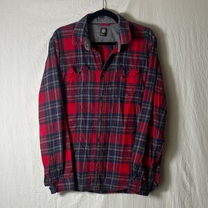 Element Red and Black Plaid Men's Shirt Jacket